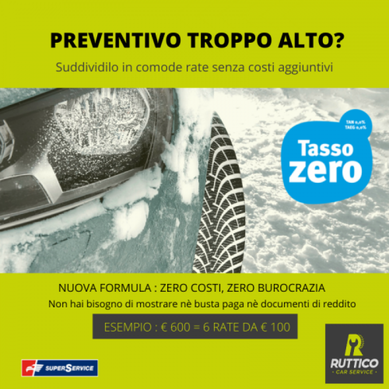 promozione ruttico: pagamento a rate tasso zero
